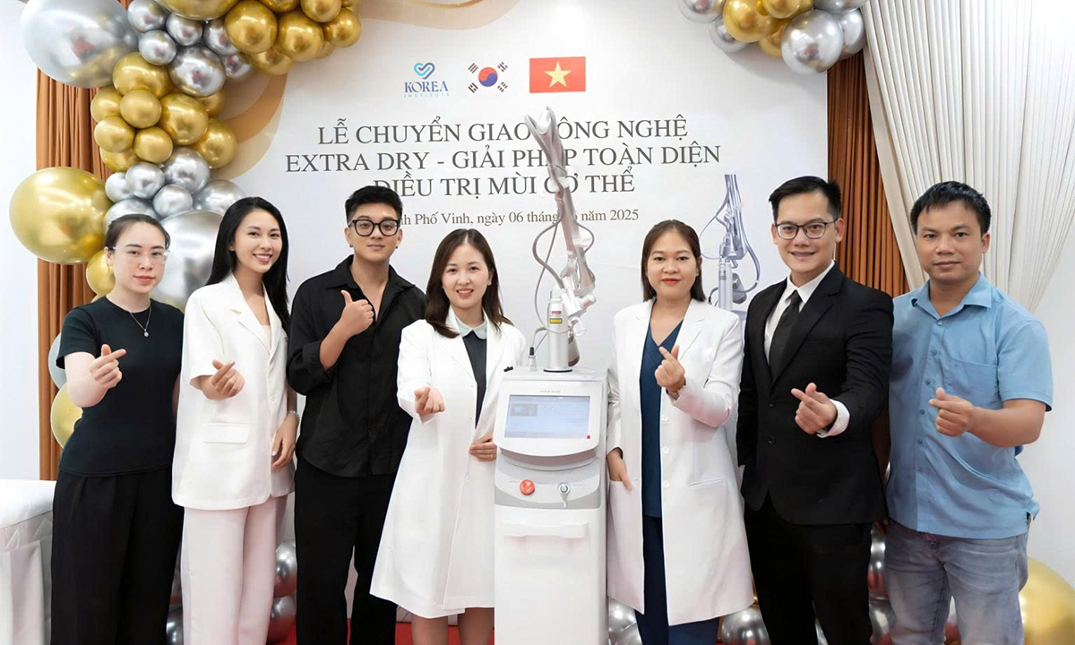 “Chuyển giao thành công công nghệ EXTRA DRY” - Bước ngoặt trong điều trị mùi cơ thể tại Korea Institute - Thành phố Vinh